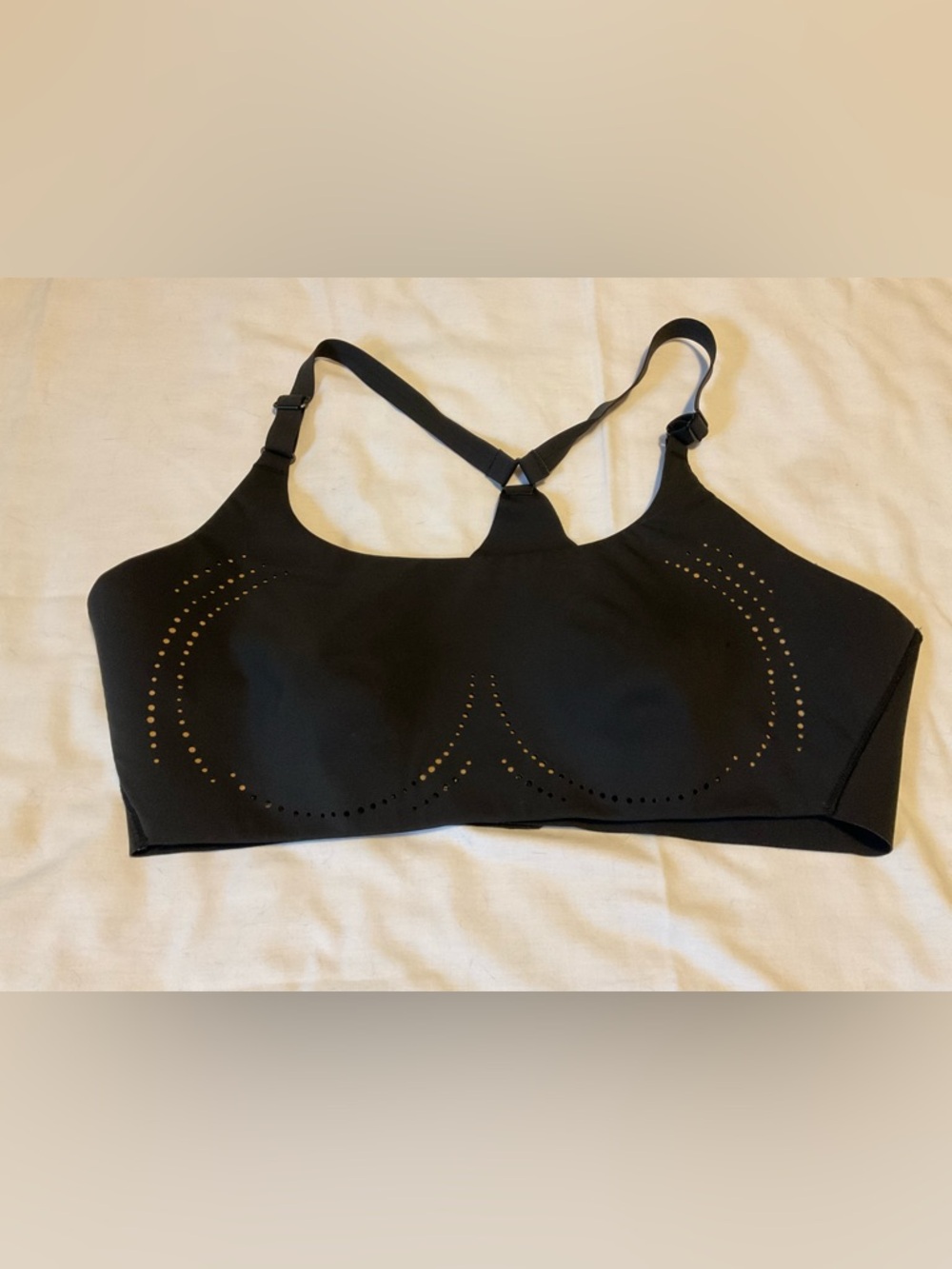 BuffBunny Black Perforated Racerback Sports Bra